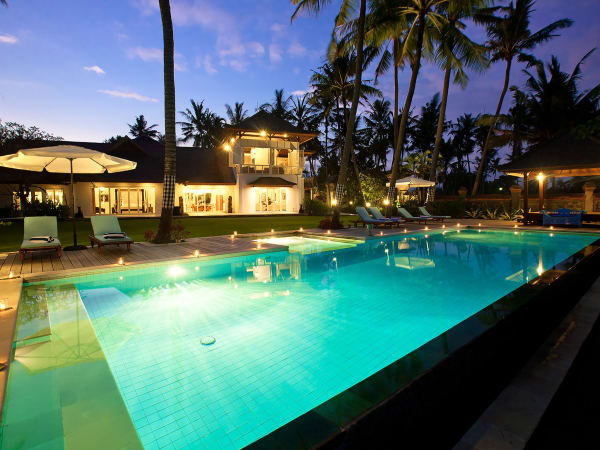 Puri Nirwana - Pool view at night